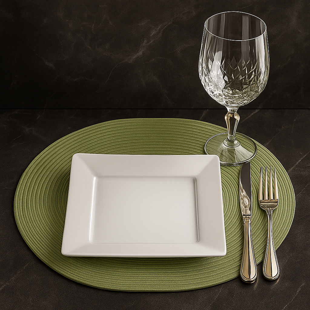 Sophia Lace Dining Placemats – Set of 6, Durable & Antislip