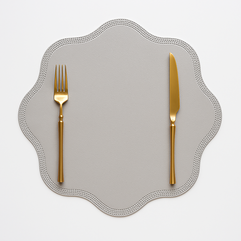 Timeless Floral Faux Leather Dining Placemats - Luxury Table Set