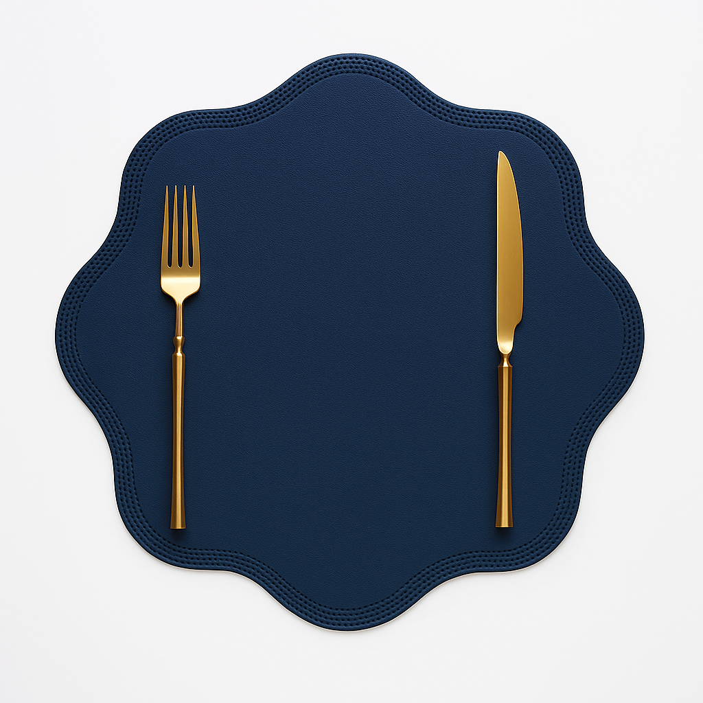 Timeless Floral Faux Leather Dining Placemats - Luxury Table Set