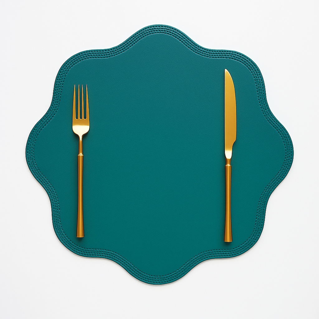 Timeless Floral Faux Leather Dining Placemats - Luxury Table Set