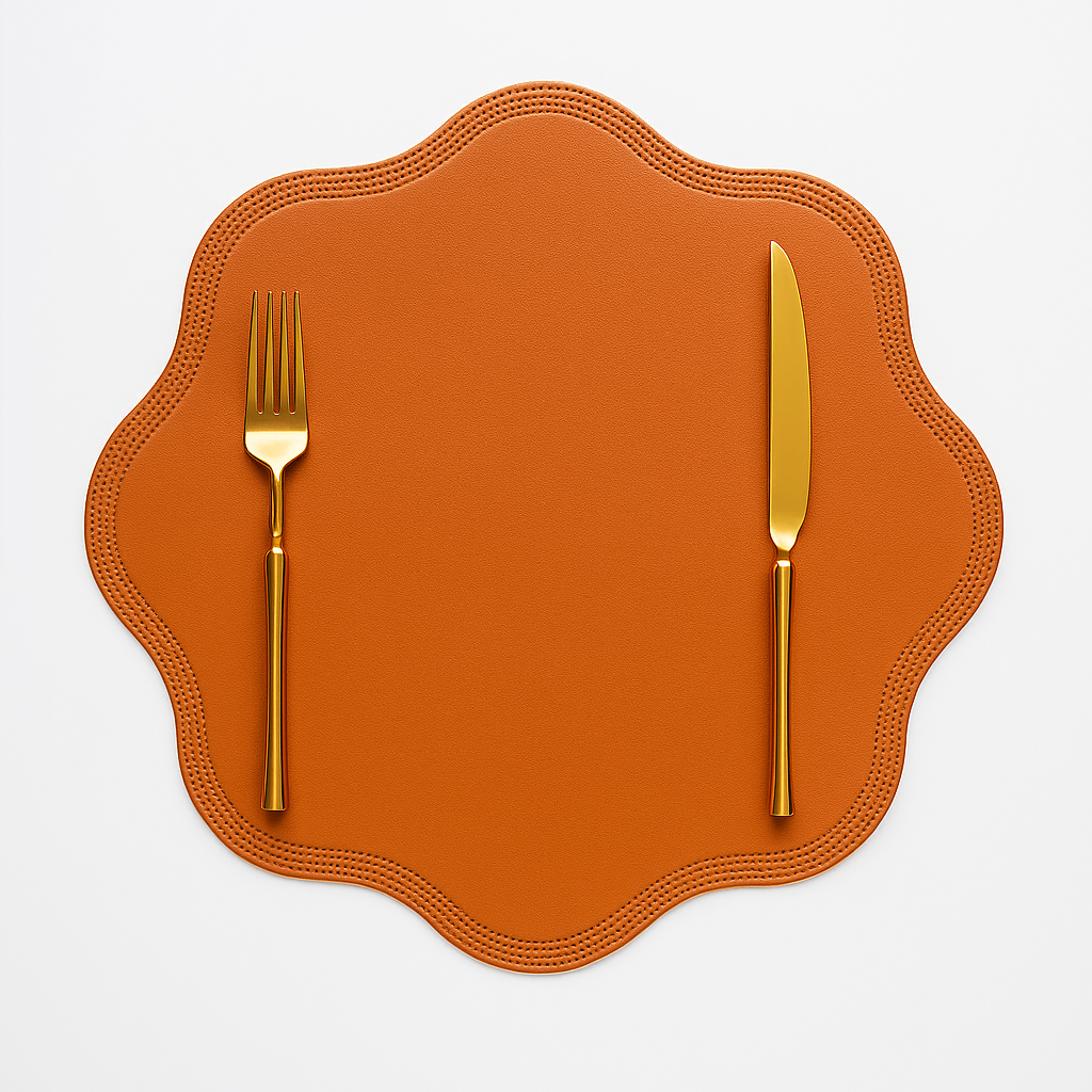 Timeless Floral Faux Leather Dining Placemats - Luxury Table Set