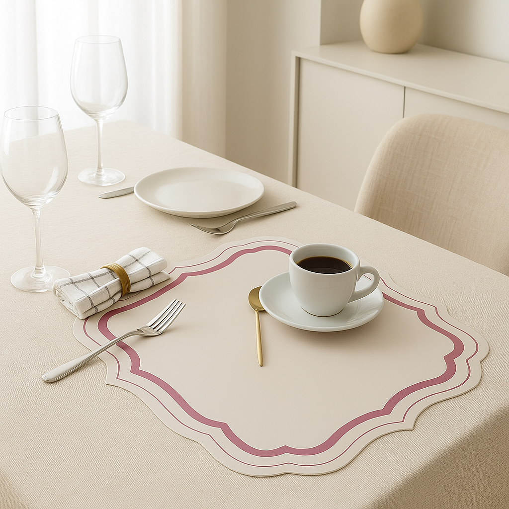 Premium Morandi Cream Placemats – Antislip & Thermal Protection