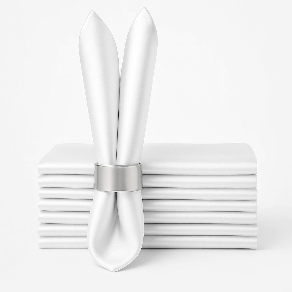 Élise Satin Champagne Napkin Set – 10 Soft 30x30cm Pieces