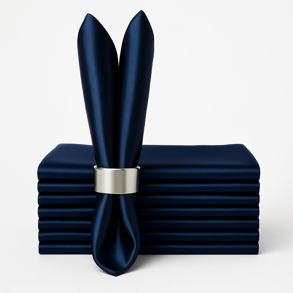 Élise Satin Champagne Napkin Set – 10 Soft 30x30cm Pieces