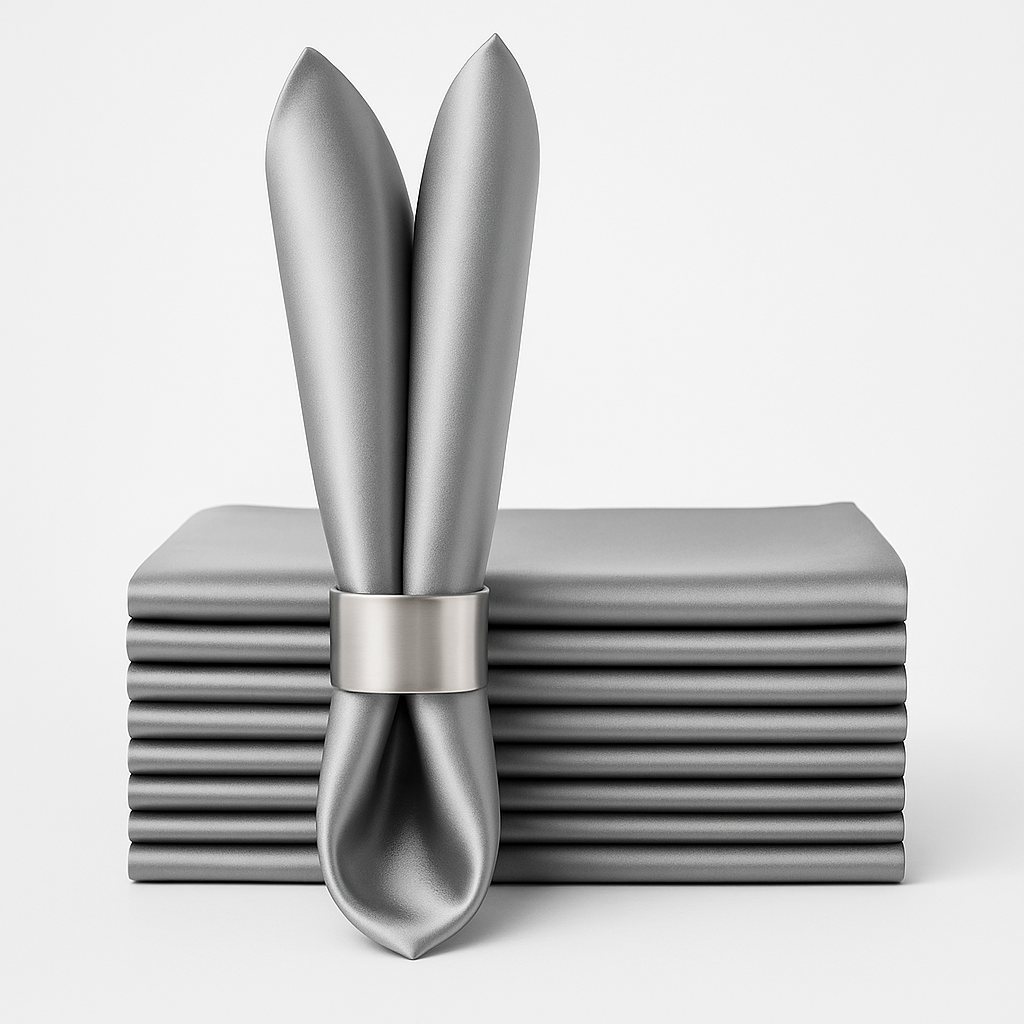 Élise Satin Champagne Napkin Set – 10 Soft 30x30cm Pieces