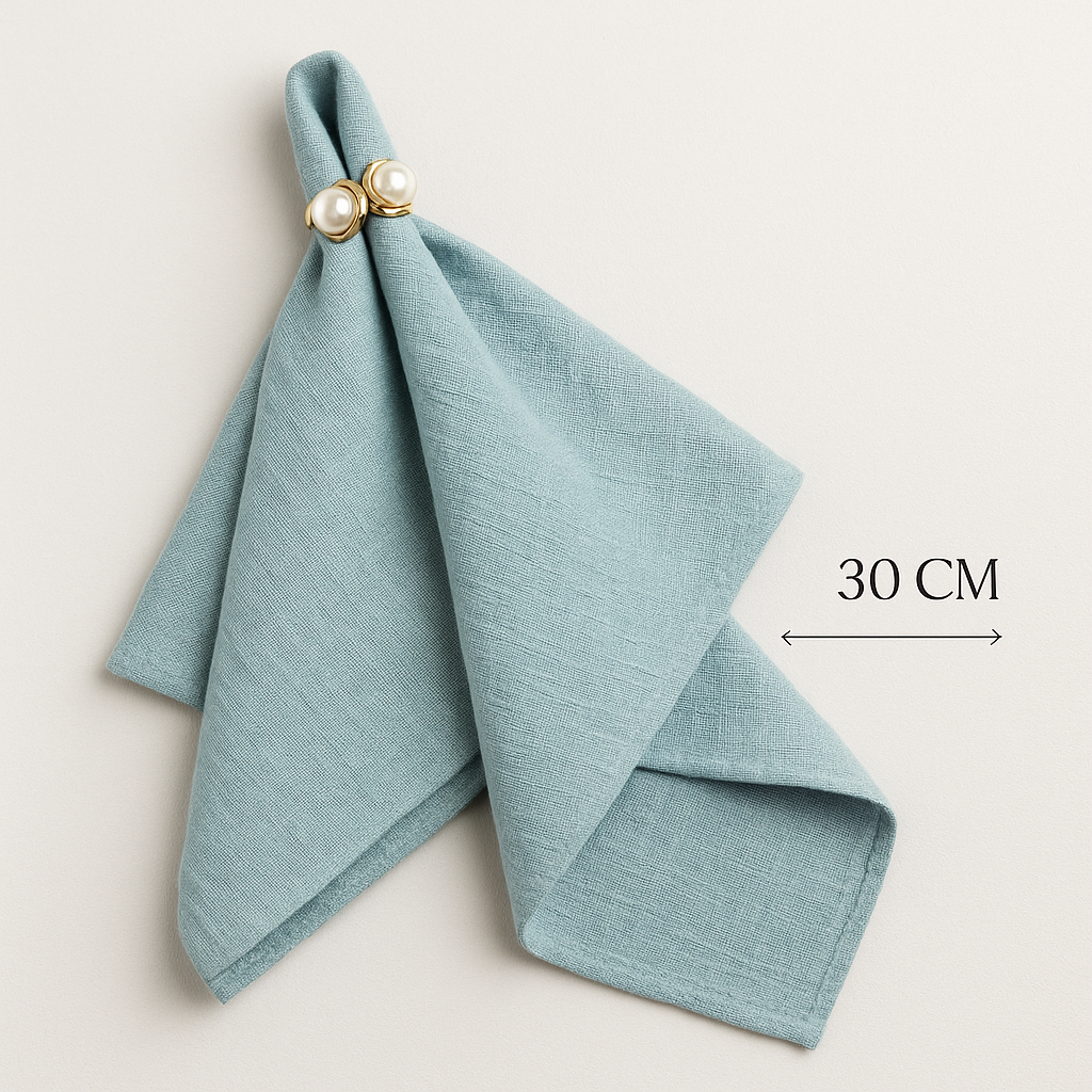 Amélie Linen Napkin Set – 6 Pieces, 30x30cm, Elegant Wedding & Daily Use