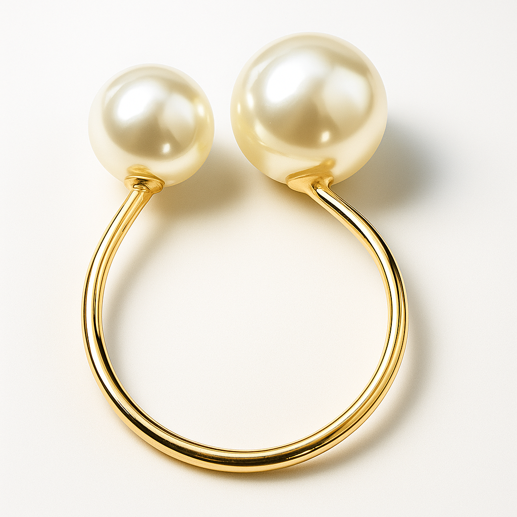 Éclat Gold Pearl Napkin Ring Collection – Elegant Table Decor