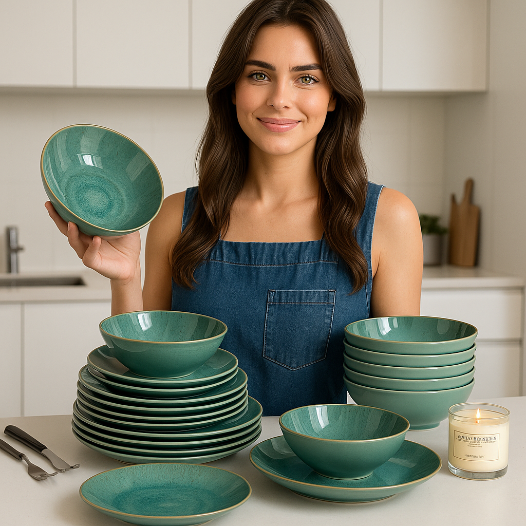 Seraphine Collection – Unique Textured Stoneware Dinnerware Set