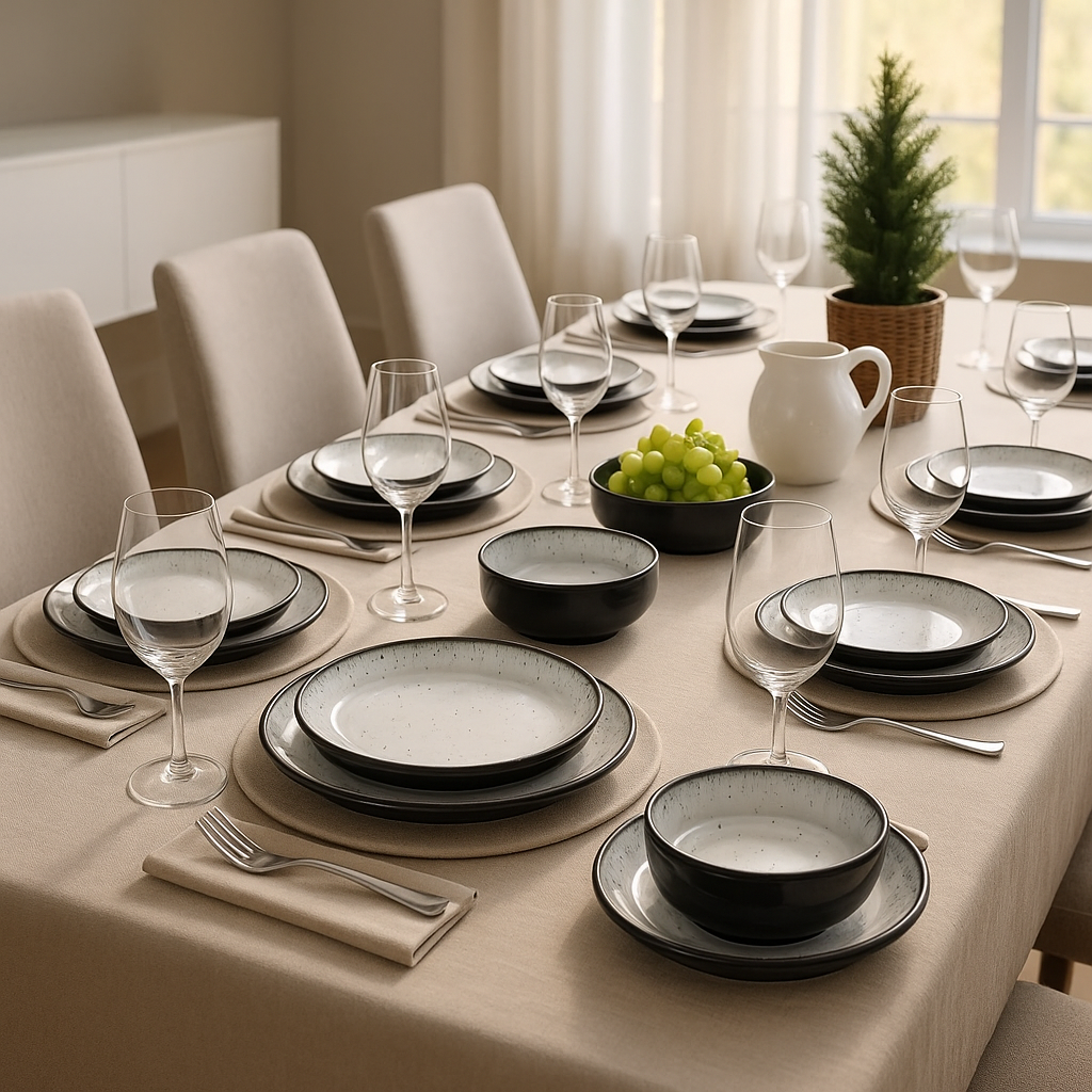 Santorini Dinner Set – Mediterranean Porcelain Collection