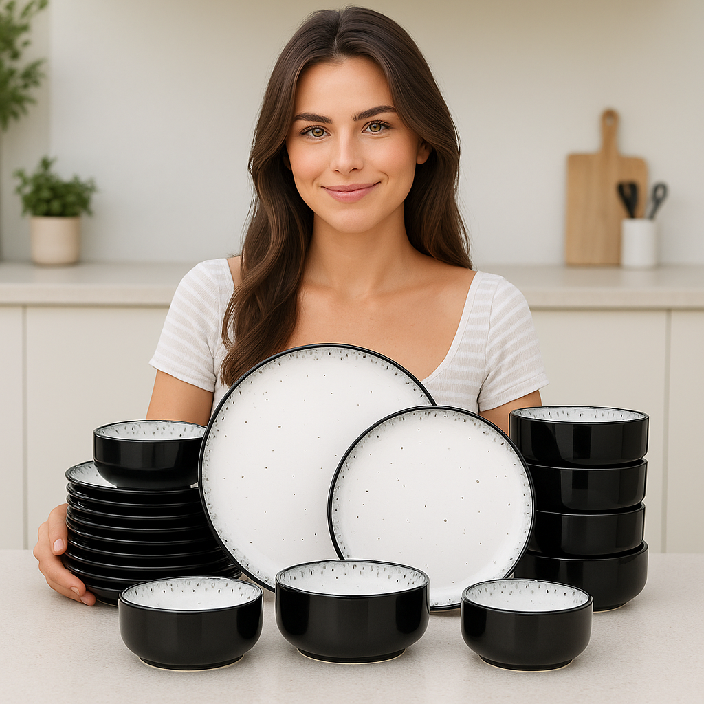 Santorini Dinner Set – Mediterranean Porcelain Collection