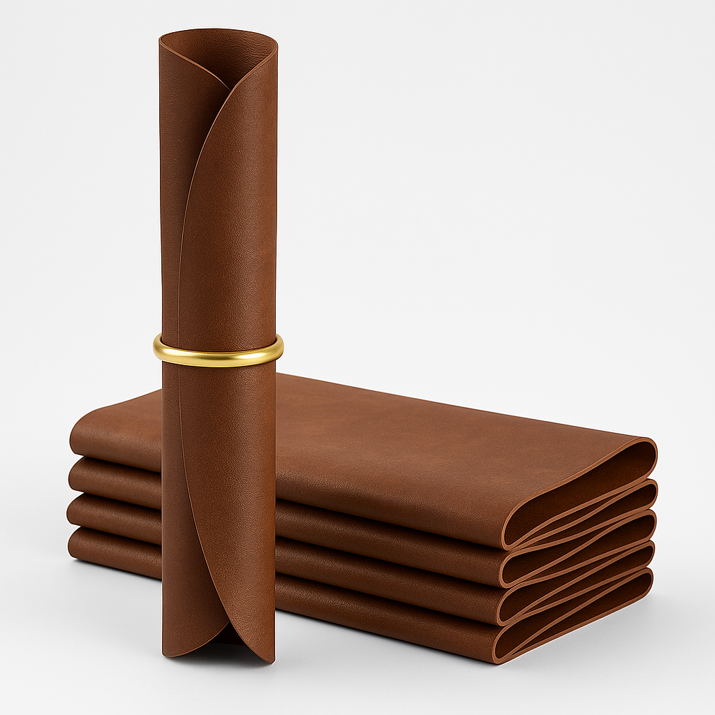 Elegant Double-Layer PVC Leather Placemats – Set of 6