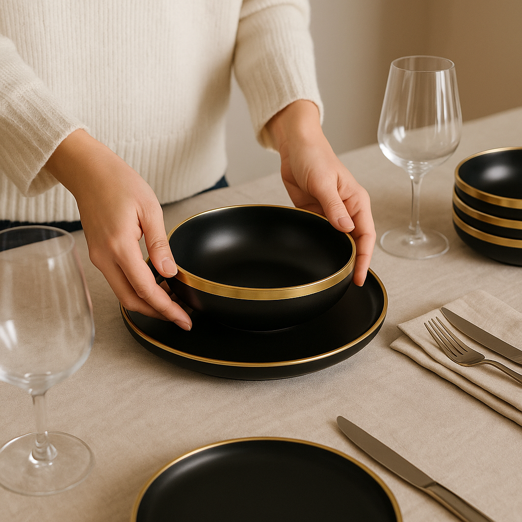 Porcelain Plates Lucerne Midnight Majesty