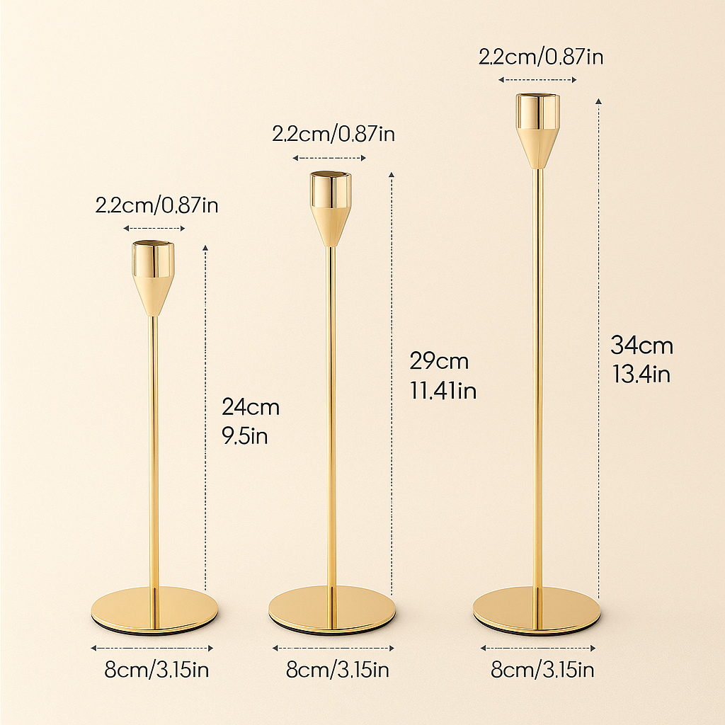 Candle Holders Orient Gold Harmony – Set of 3