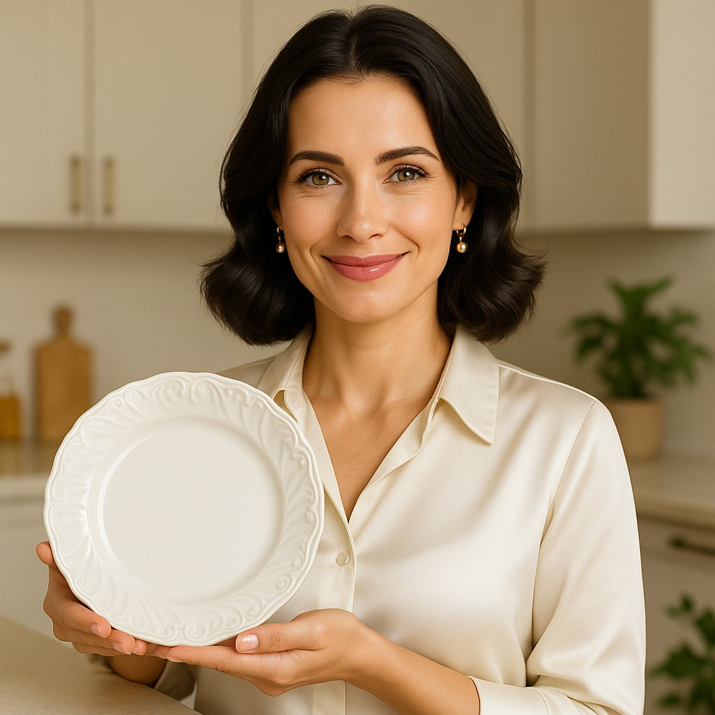Plates Ceramic Embossed Rim Florence Splendor