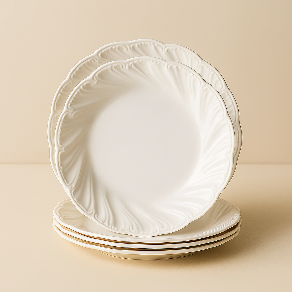 Plates Ceramic Embossed Rim Florence Splendor