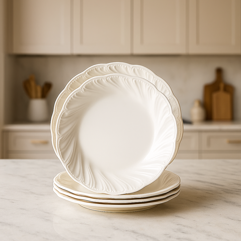 Plates Ceramic Embossed Rim Florence Splendor
