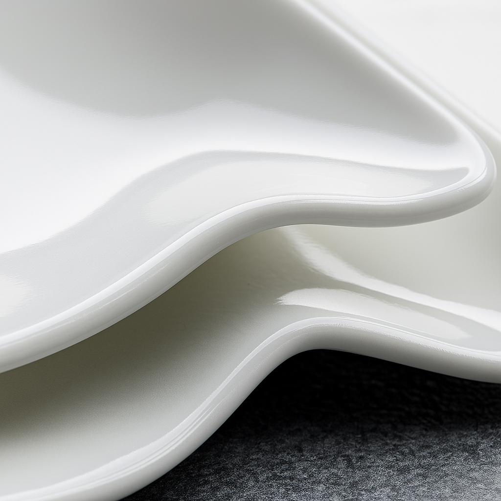 Plates Geneva White Rectangular Ceramic Essence