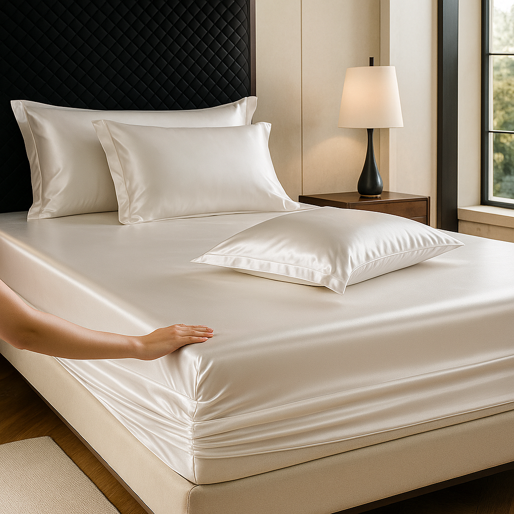Bedsheet Splendor Satin Fitted Sheet Soft Elegance