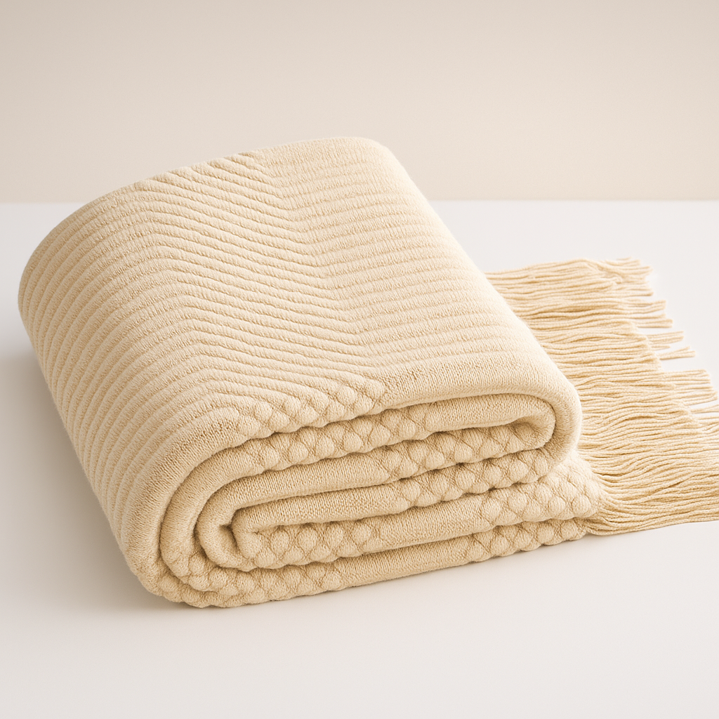 Blanket Magnolia Knitted Fluffy Throw