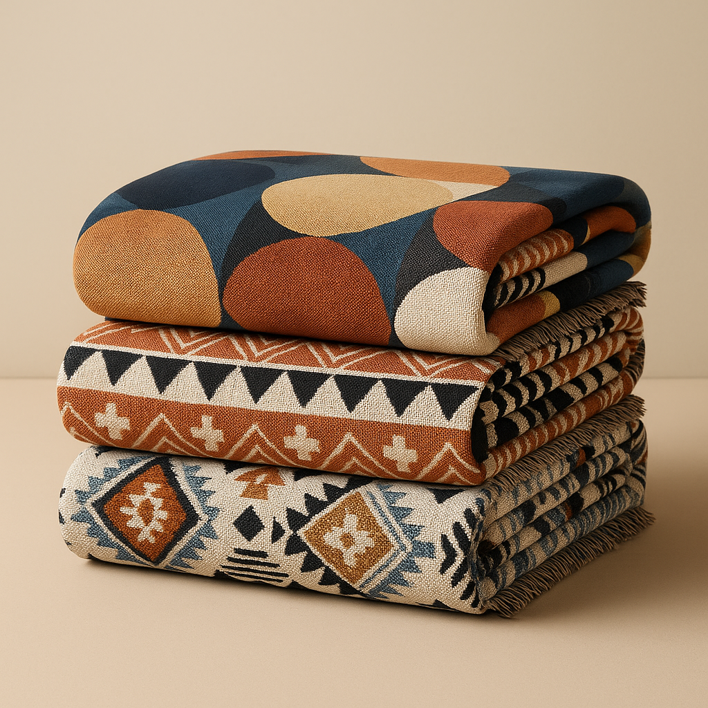 Blanket Avignon Nordic Knitted Striped Elegance