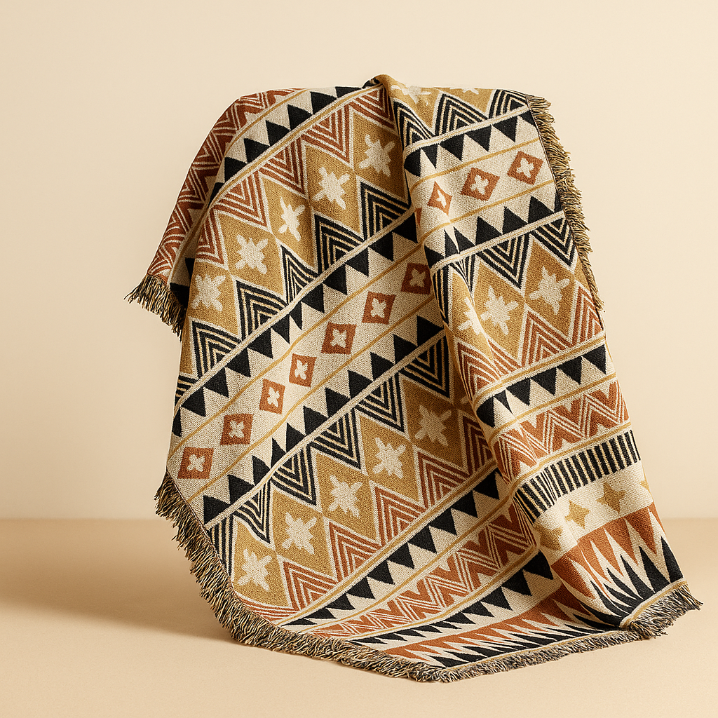 Blanket Avignon Nordic Knitted Striped Elegance