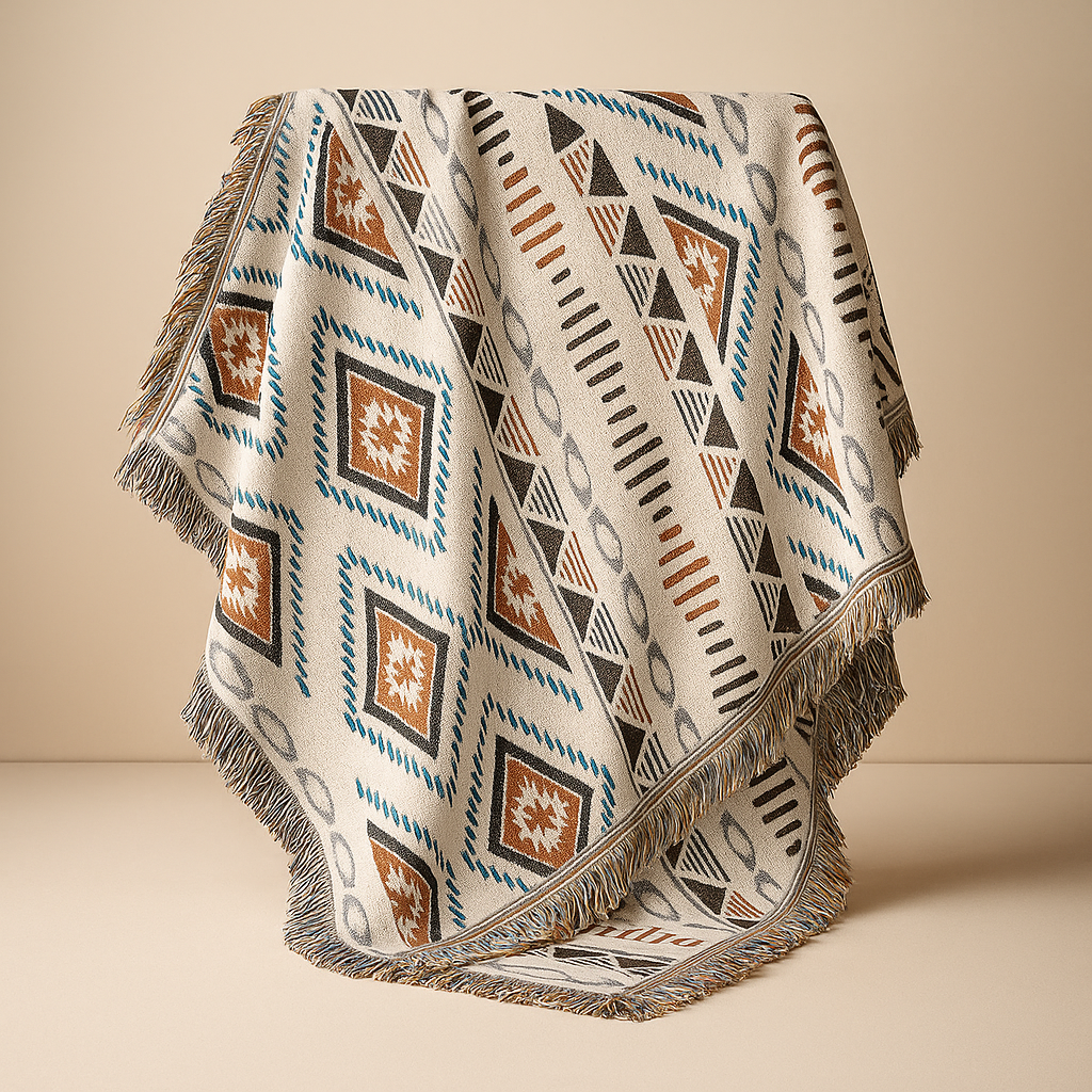Blanket Avignon Nordic Knitted Striped Elegance