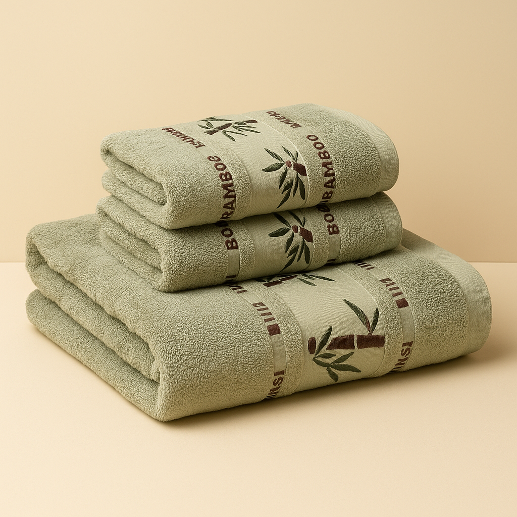Bath Towels Bamboo Fiber Jacquard Elegance Set