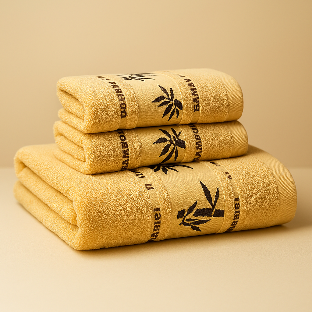 Bath Towels Bamboo Fiber Jacquard Elegance Set