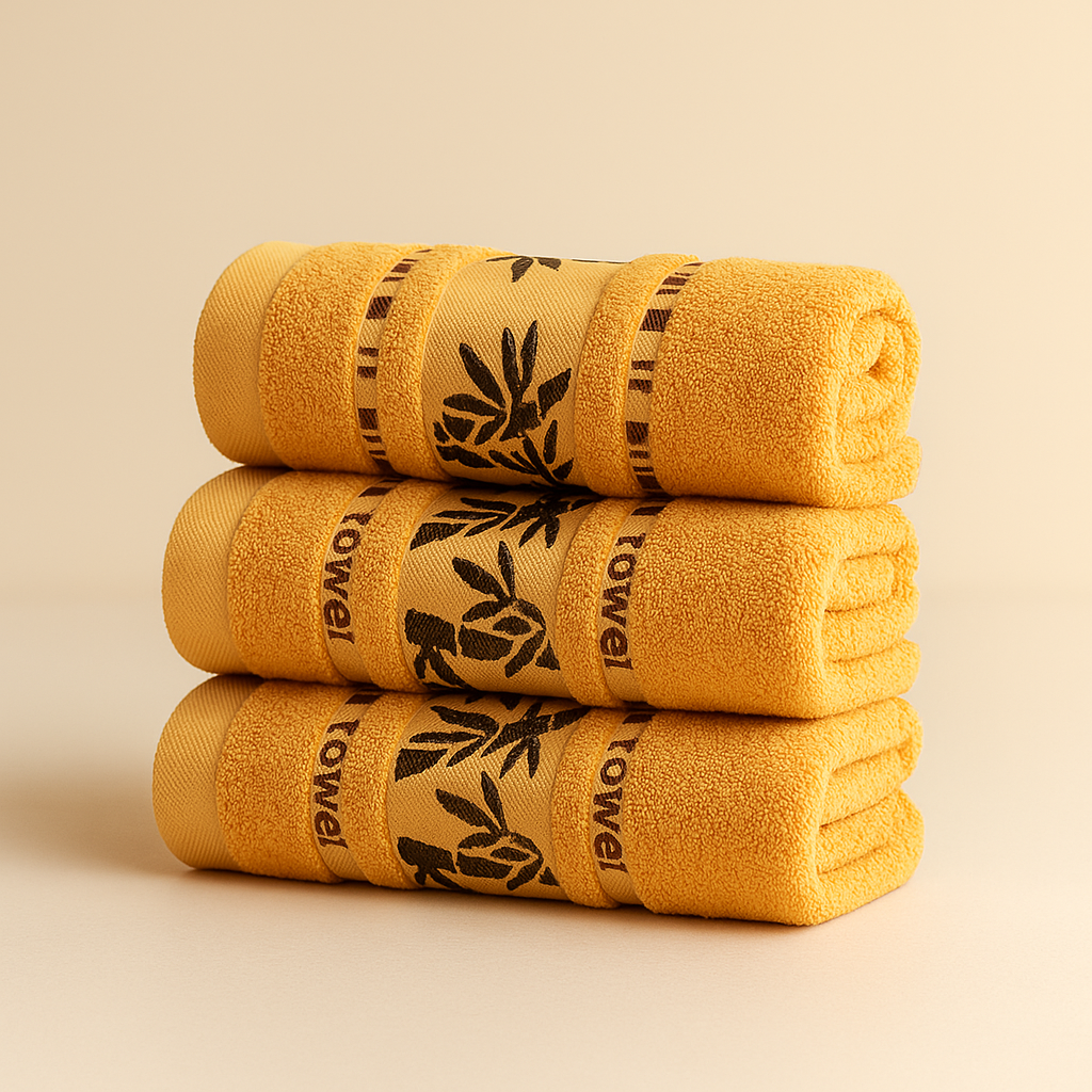 Bath Towels Bamboo Fiber Jacquard Elegance Set