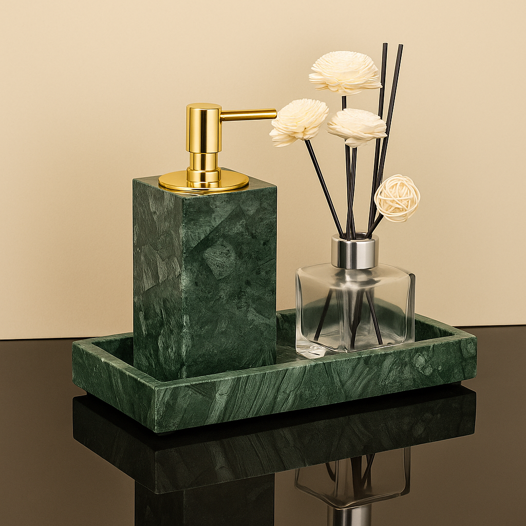 Bathroom Accessories Marble Green Prestige Elegance