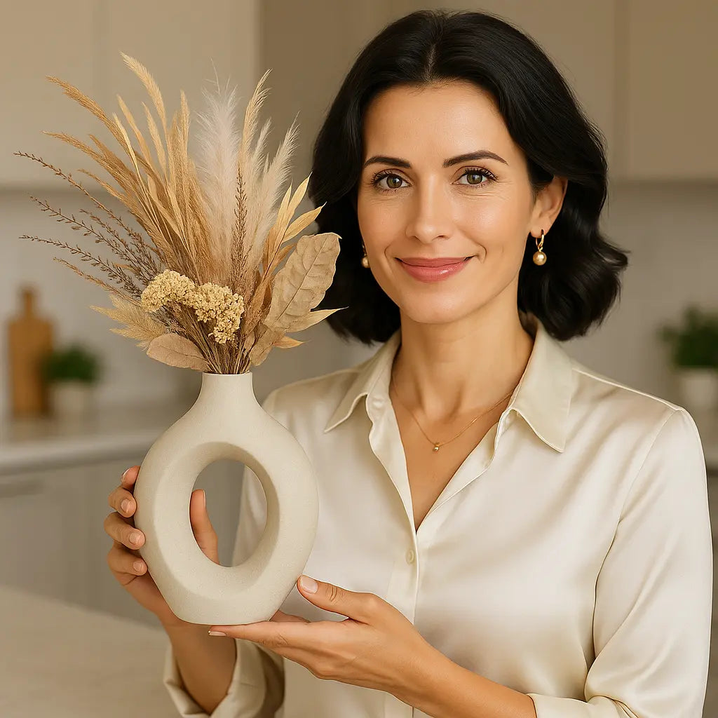 Vase Ceramic Nordic Hollow Modern Elegance