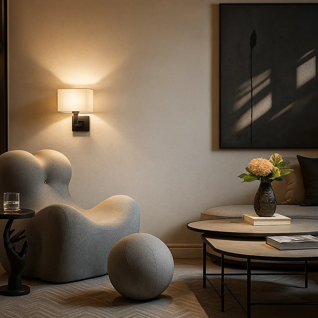 Wall Lamp Minimalist Fabric Shade Modern Refuge