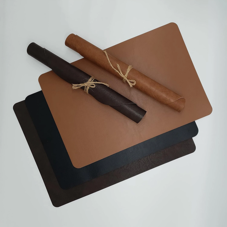 Elegant Double-Layer PVC Leather Placemats – Set of 6