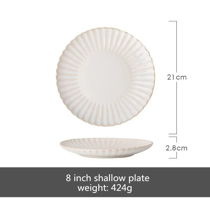 Plates Ceramic Petal Shape Florence Grace
