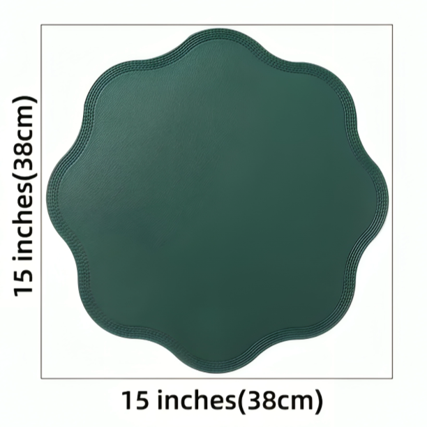 Timeless Floral Faux Leather Dining Placemats - Luxury Table Set