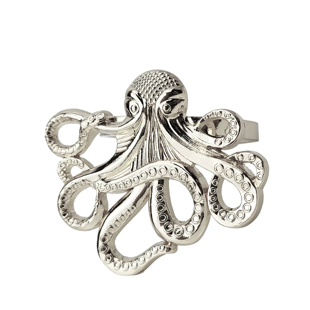Nautica Ensemble – Silver Marine Life Napkin Rings - 6 pcs