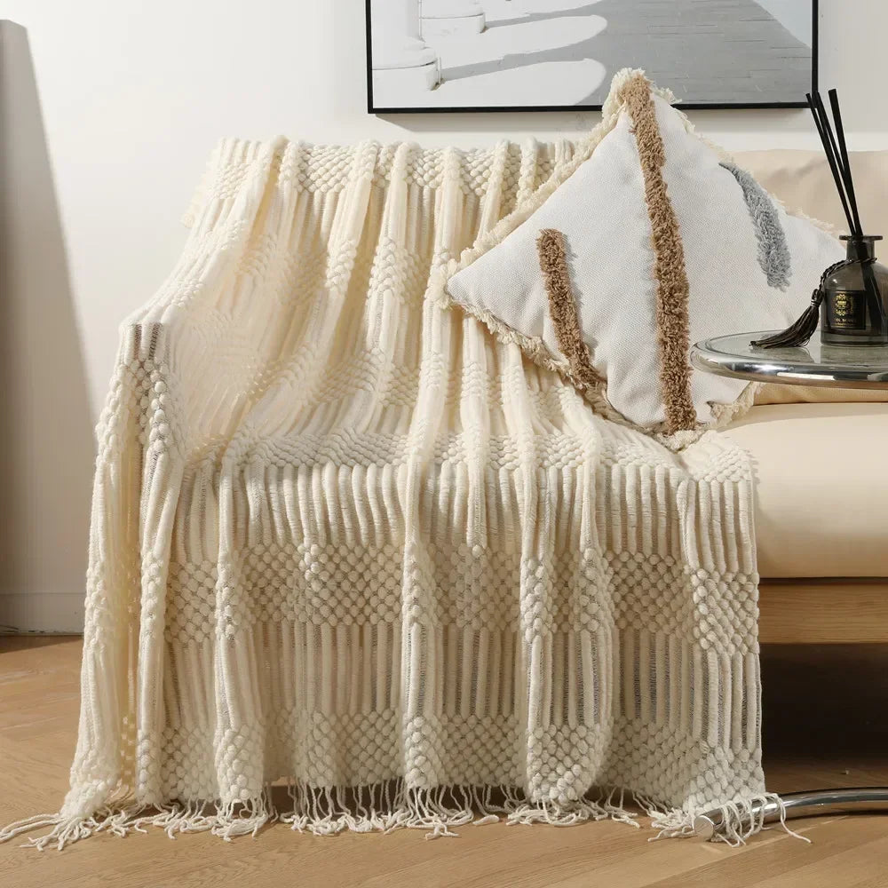 Blanket Magnolia Knitted Fluffy Throw