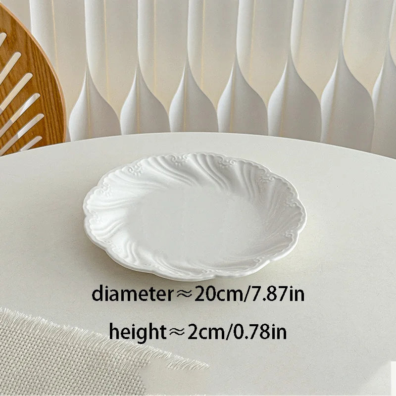 Plates Ceramic Embossed Rim Florence Splendor