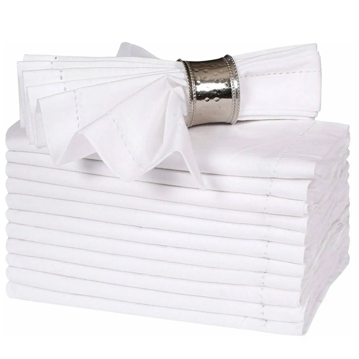 Premium Washed Linen Dining Napkins – Set of 12, Classic Hemmed Edges