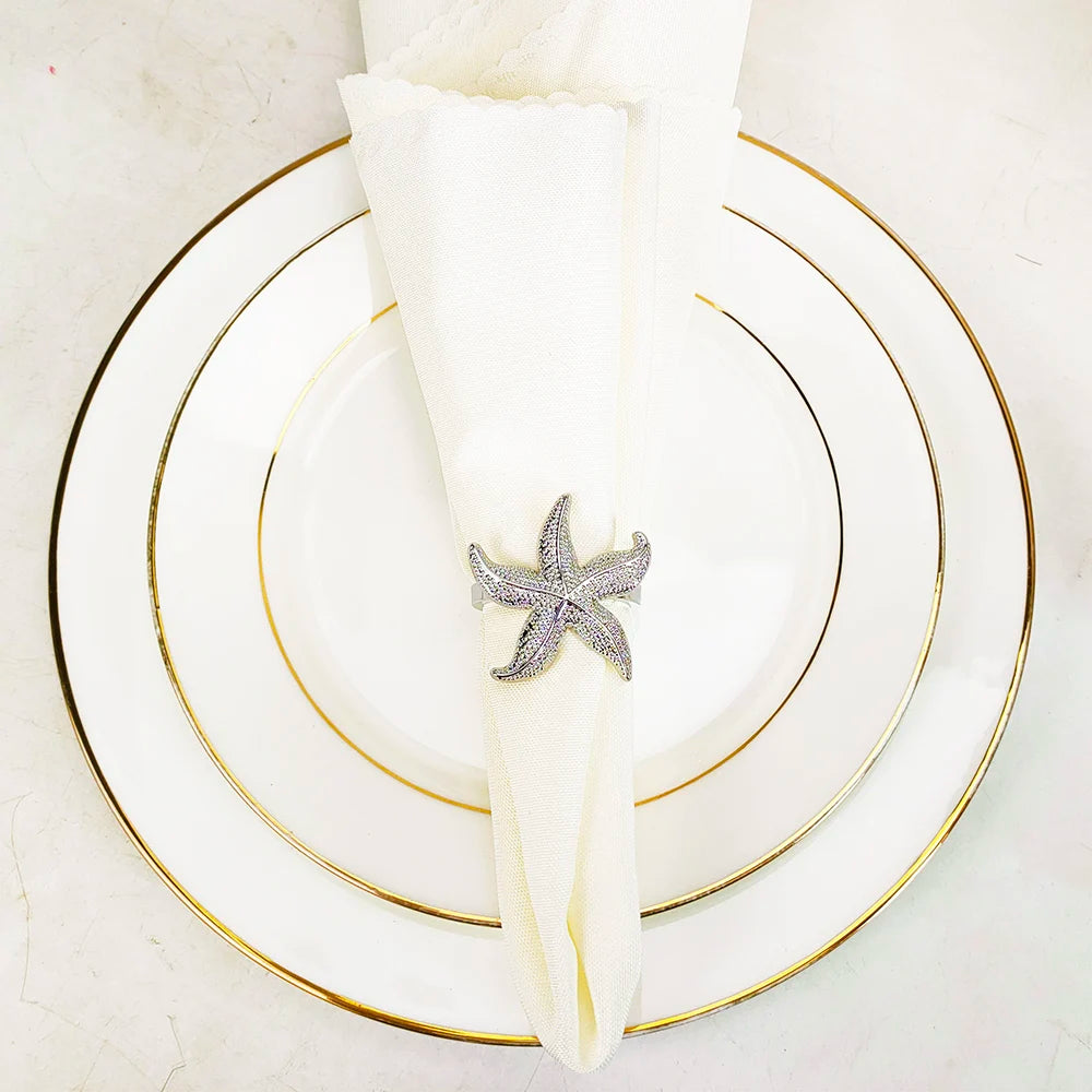 Nautica Ensemble – Silver Marine Life Napkin Rings - 6 pcs