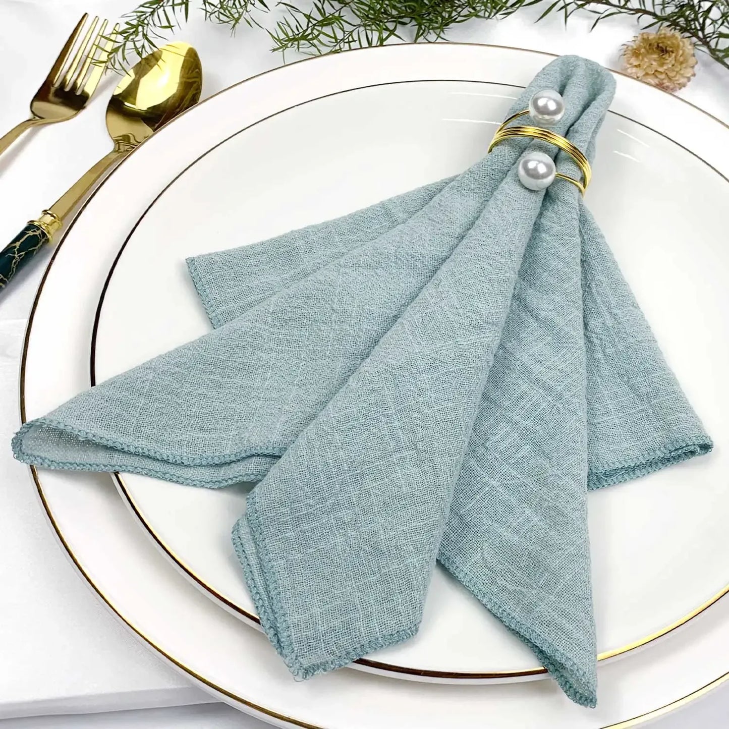 Amélie Linen Napkin Set – 6 Pieces, 30x30cm, Elegant Wedding & Daily Use