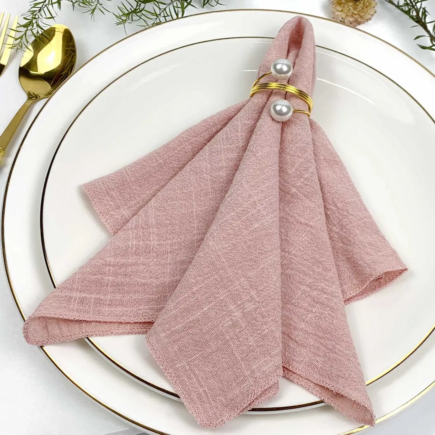 Amélie Linen Napkin Set – 6 Pieces, 30x30cm, Elegant Wedding & Daily Use