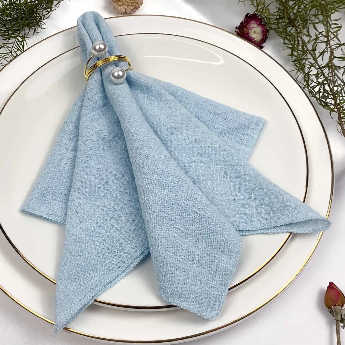 Amélie Linen Napkin Set – 6 Pieces, 30x30cm, Elegant Wedding & Daily Use