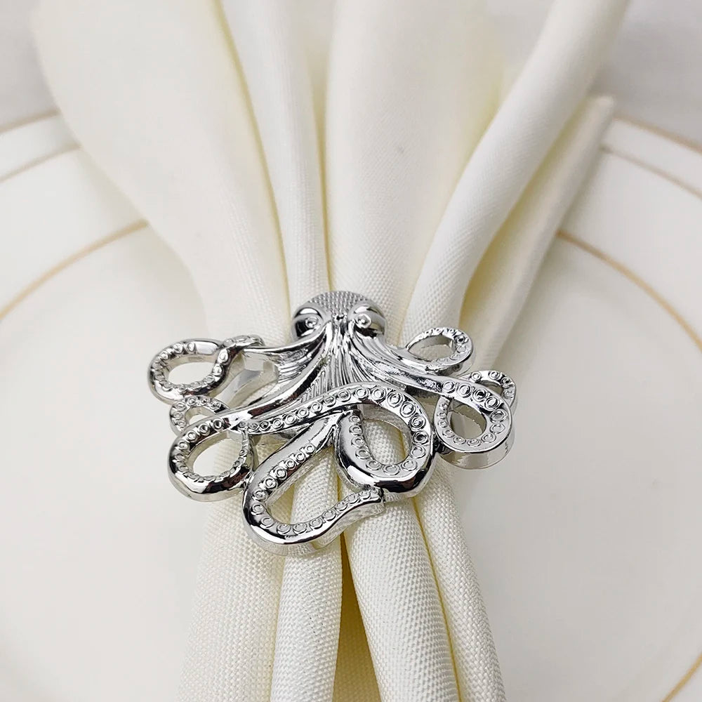 Nautica Ensemble – Silver Marine Life Napkin Rings - 6 pcs