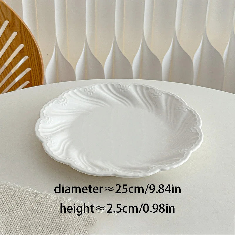 Plates Ceramic Embossed Rim Florence Splendor