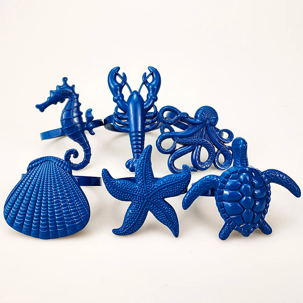 Nautica Ensemble – Silver Marine Life Napkin Rings - 6 pcs