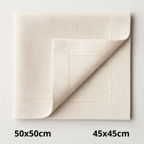 Premium Washed Linen Dining Napkins – Set of 12, Classic Hemmed Edges