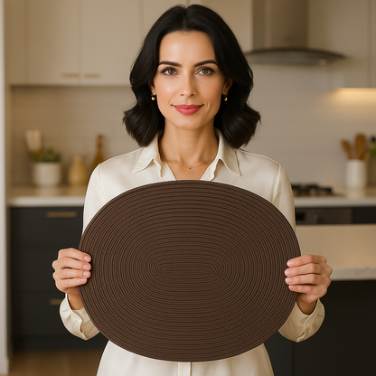 Sophia Lace Dining Placemats – Set of 6, Durable & Antislip