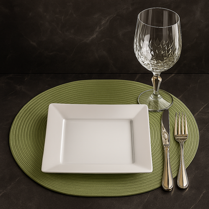 Sophia Lace Dining Placemats – Set of 6, Durable & Antislip