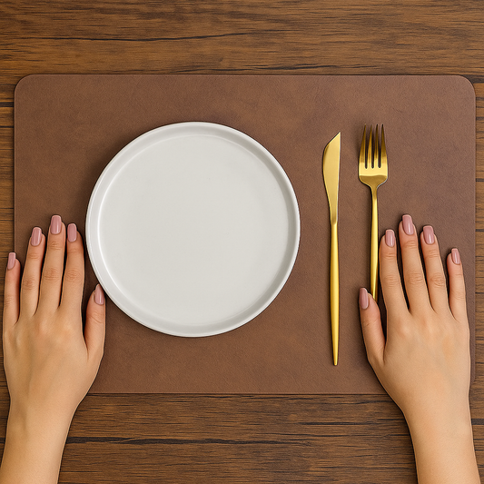 Elegant Double-Layer PVC Leather Placemats – Set of 6